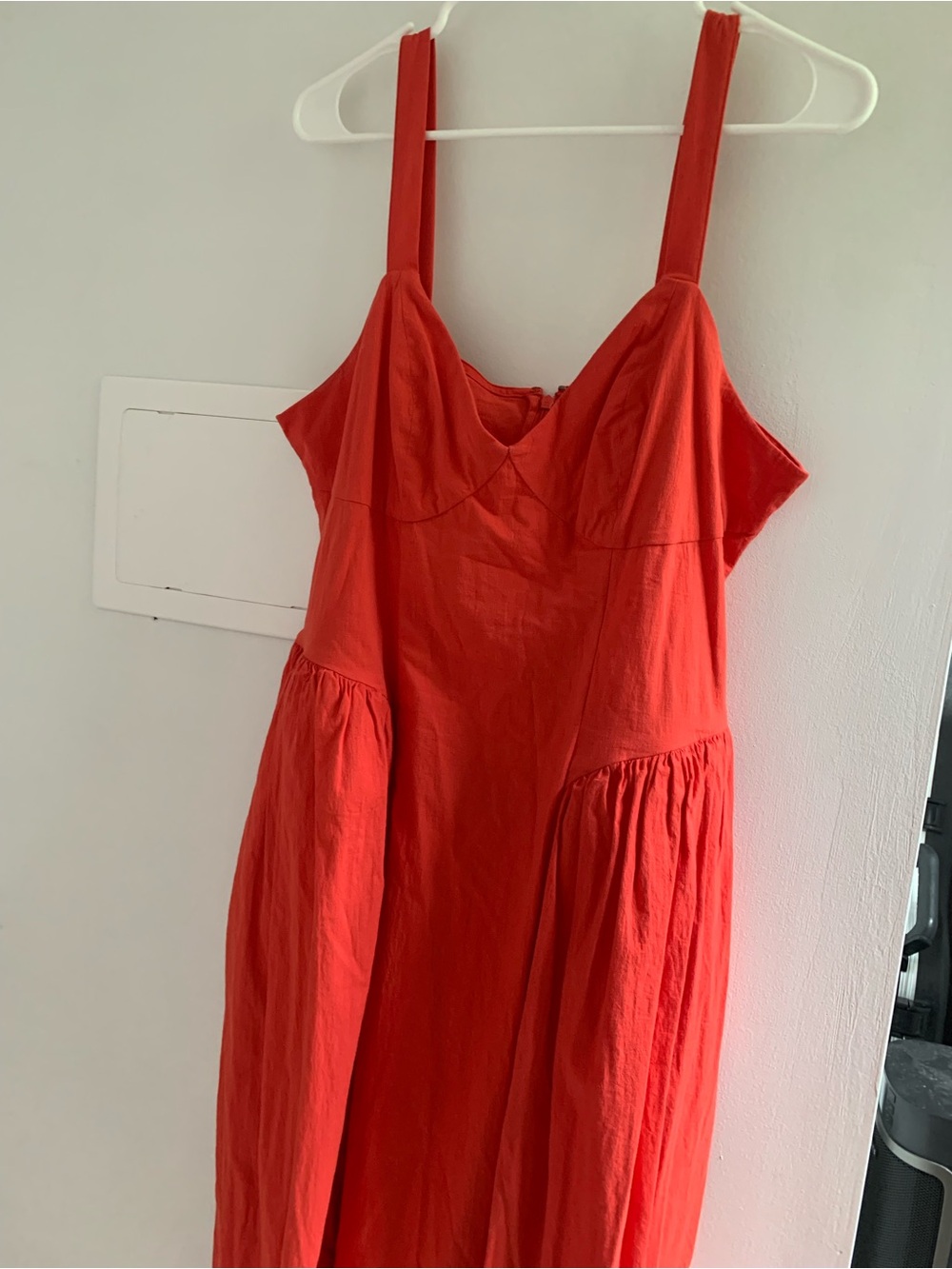 Future Collective Red Orange Sleeveless Midi Dress